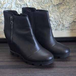 Black Wedge Ankle Boots